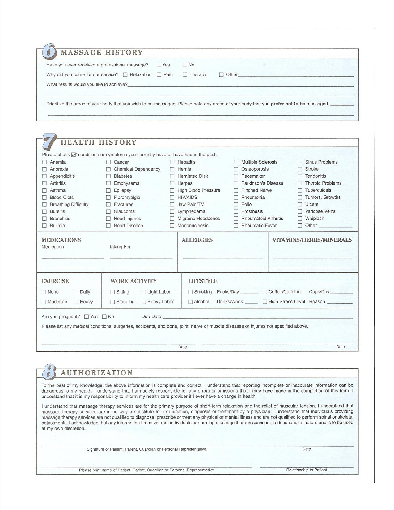 intake form